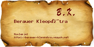 Berauer Kleopátra névjegykártya